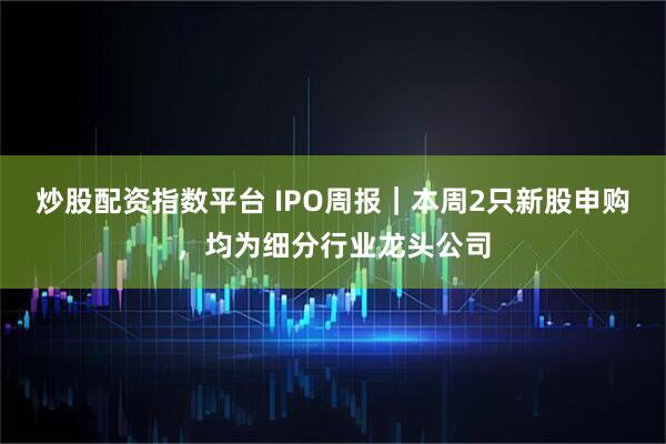 炒股配资指数平台 IPO周报｜本周2只新股申购，均为细分行业龙头公司